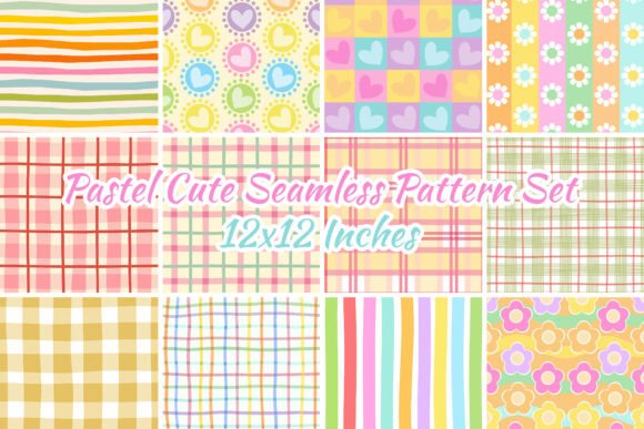 12 Pastel Cute Seamless Pattern Set: A Versatile Design Resource