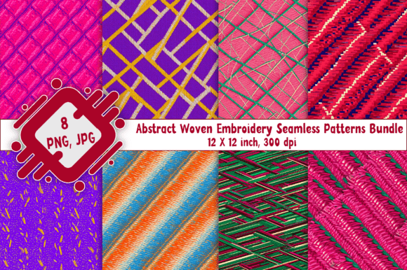 Abstract Woven Embroidery Patterns: A Creative Resource for Digital Designers