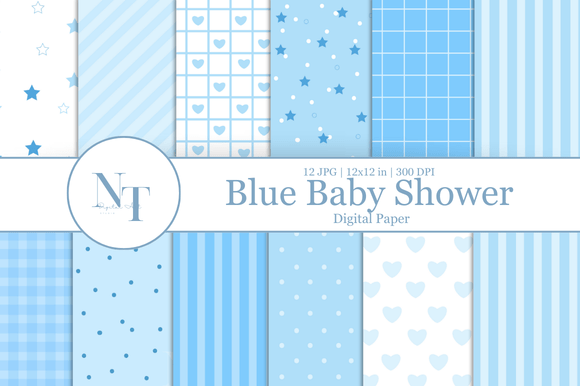 Blue Baby Shower Digital Paper: A Versatile Resource for Creative Projects
