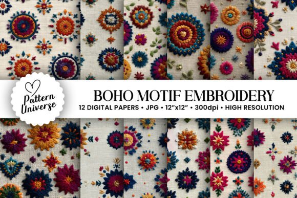 Boho Motif Embroidery Patterns: A Versatile Addition to Your Creative Projects