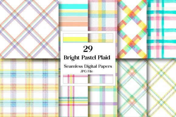 Bright Pastel Plaid Digital Paper Bundle: Add Color and Charm to Your Creative Projects