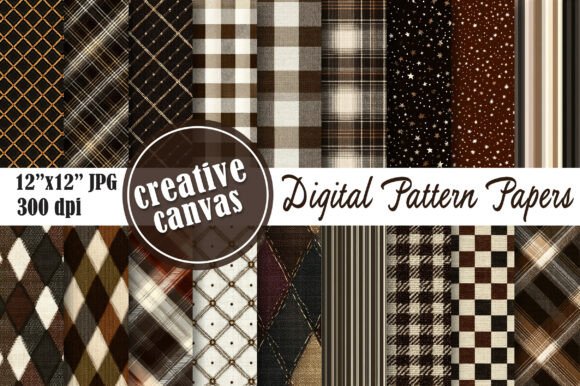 Brown Argyle Plaid Seamless Pattern