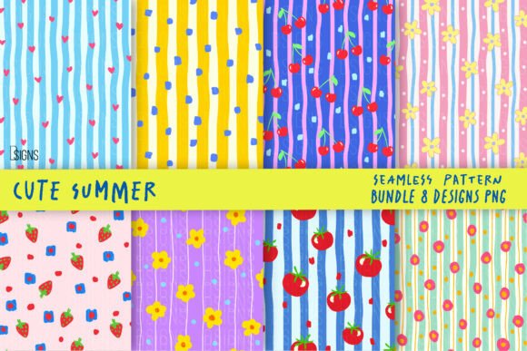 Cute Summer Background Pattern Bundle for Creative Projects