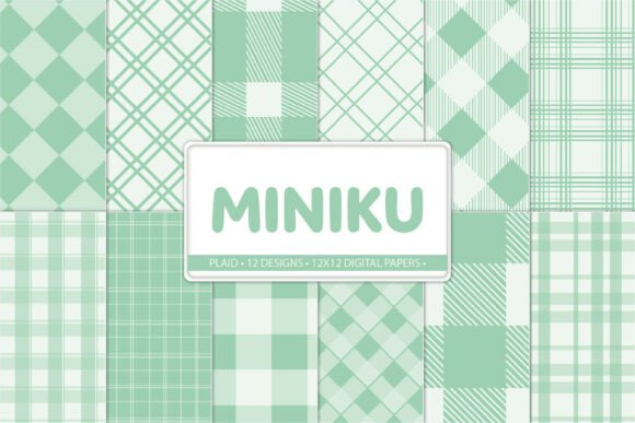 Green Plaid Digital Paper Pack