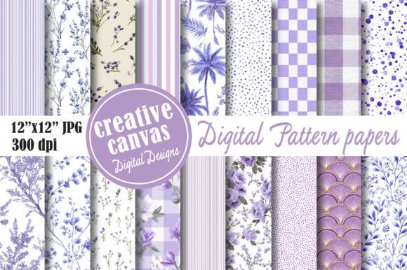 Lavender Floral Digital Paper Bundle: A Versatile Collection for Creative Projects