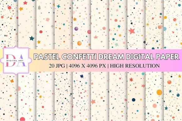 Pastel Confetti Dream Digital Paper: A Canvas of Soft Magic and Playful Elegance
