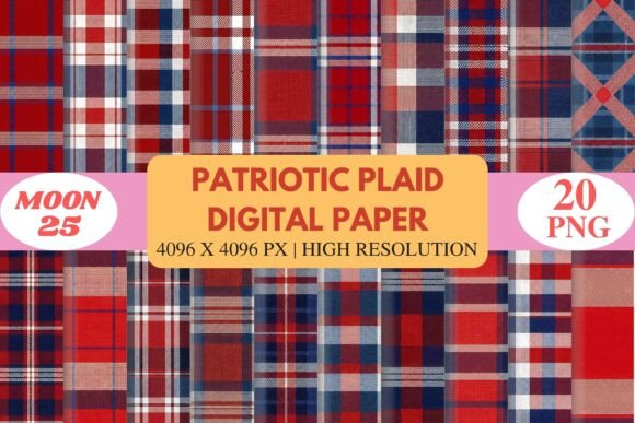 Patriotic Plaid Digital Paper