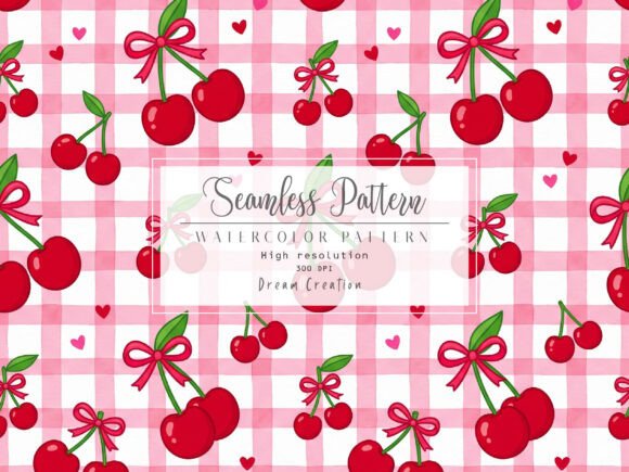 Pink Cherry Gingham Seamless Pattern: A Versatile and Adorable Design for Creative Projects