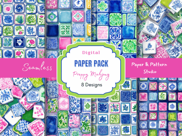 Preppy Mahjong Seamless Paper