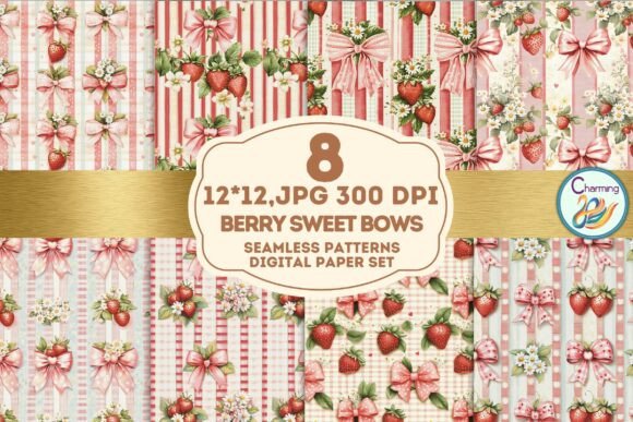 Seamless Paper Berry Sweet Bows