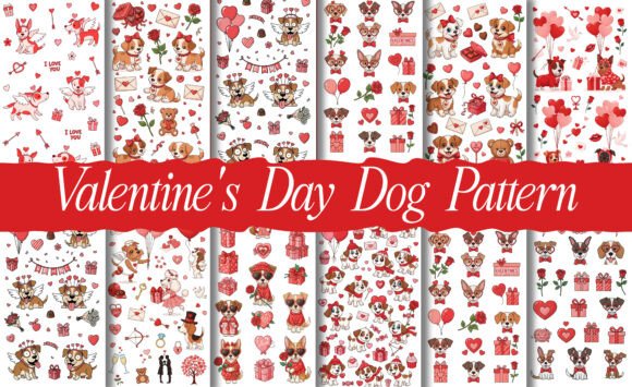 Valentine's Day Dog Patterns Collection