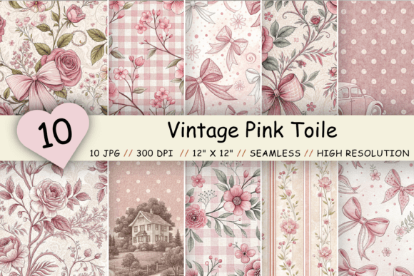 Vintage Pink Toile Digital Paper: A Versatile Creative Tool for Every Project